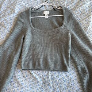 H&M Gray Ribbed Sweater